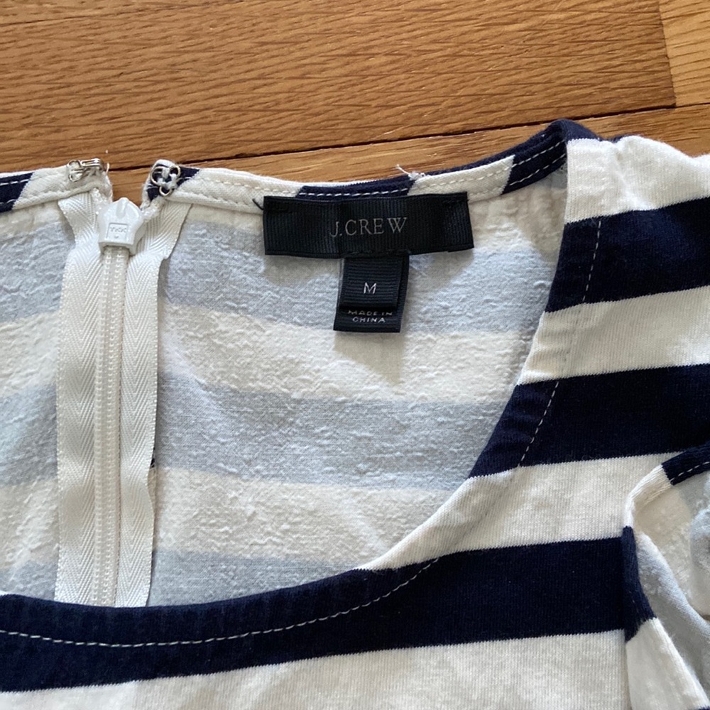 J.Crew Striped Asymmetrical Ruffle Top - Picture 5 of 7